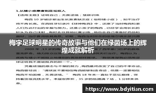 梅字足球明星的传奇故事与他们在绿茵场上的辉煌成就解析